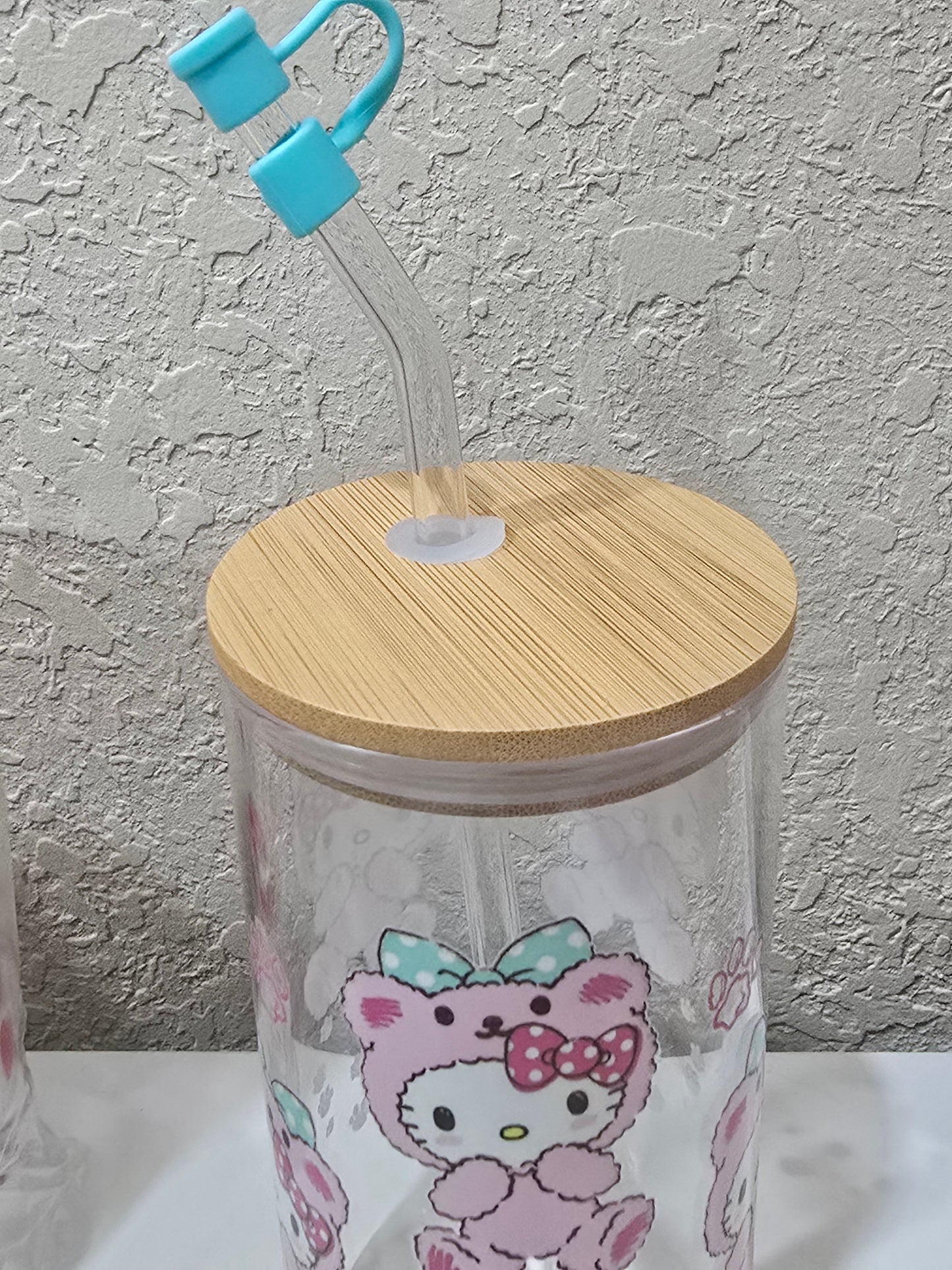 16 oz. Baby Hello Kitty with Bow Love Glass Cup Iced Coffee Cocktail Tumbler