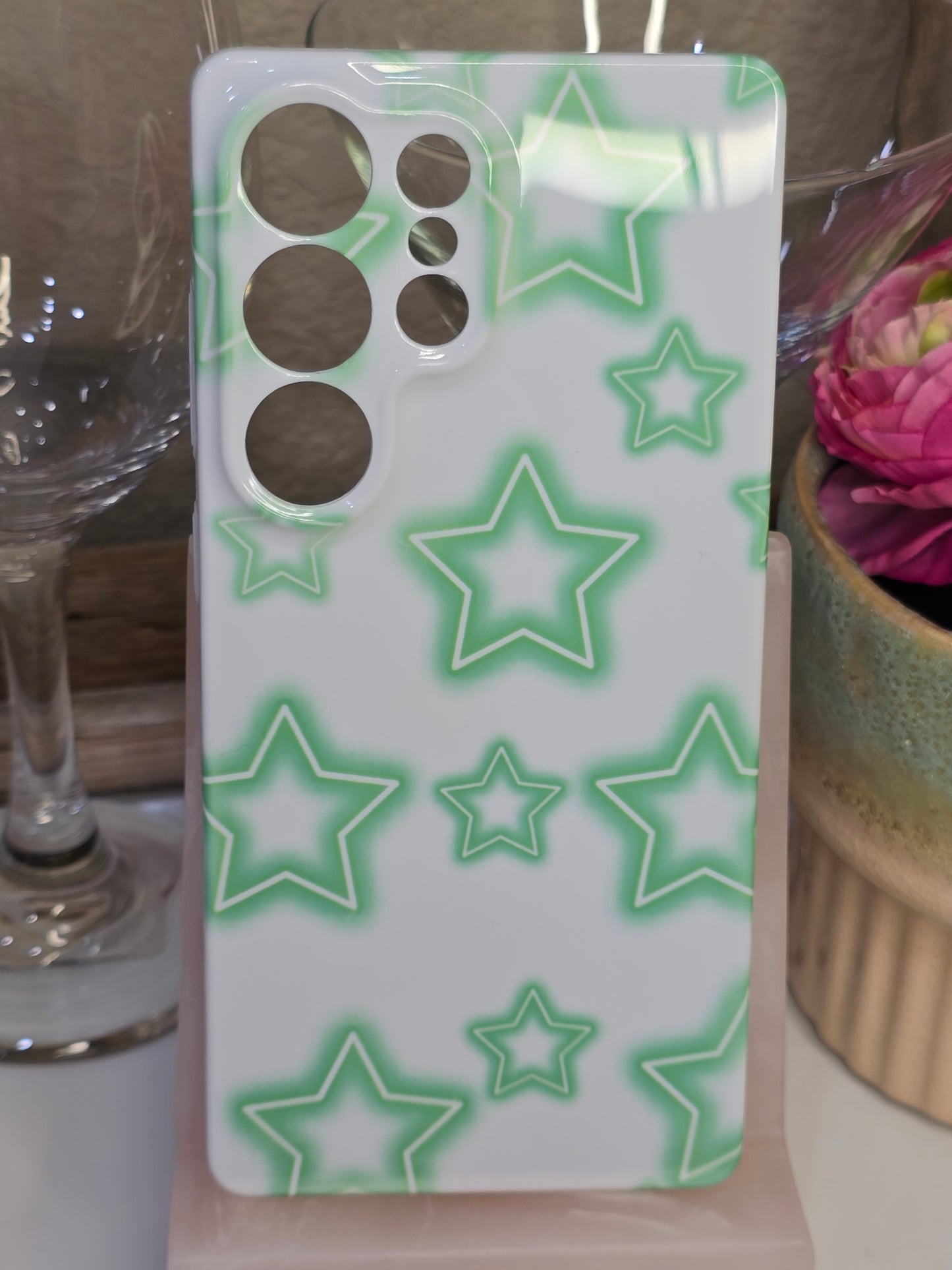 Green Star Phone Case for Samsung S25 Ultra Glossy